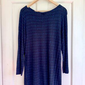 Vintage Marimekko Mika Piirainen Viscose/Elastane squiggle tunic Dress L- XL